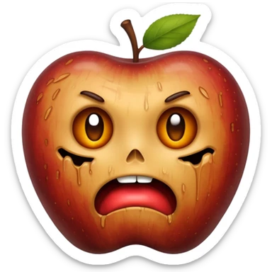 Rotten apple emoji no face sticker