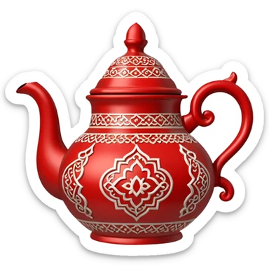 moroccan style ornamented teapot red sticker