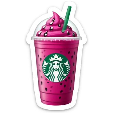 Starbucks dark pink dragonfruit refresher. lid. starbucks logo. sticker