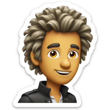 A guy with goofy hair sticker