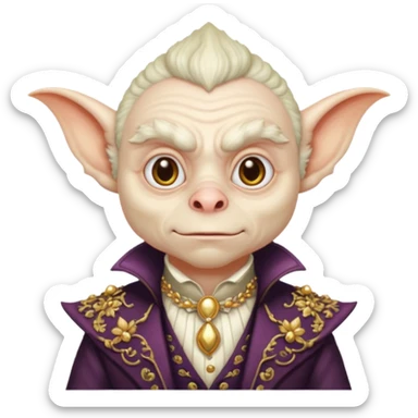 man with huge nose, gremlin, rich outfit sticker