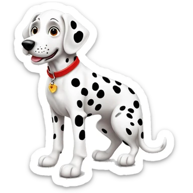 Dalmatian Dog with red collar￼ sticker