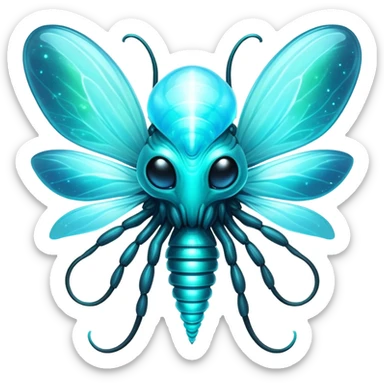  Strange Nebula Creature with glowing cyan antennae sticker