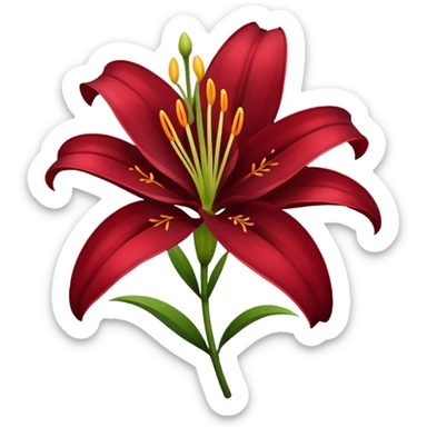 A lily flower in a dark cherry red colour sticker