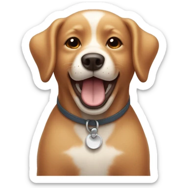a happy little teddy bear-like dog with round apricot-colored ears (light red) sticker