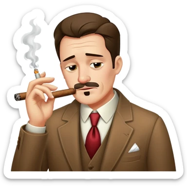 1890’s old fashioned fella wearing elegant clothes crying while smoking a cigar sticker