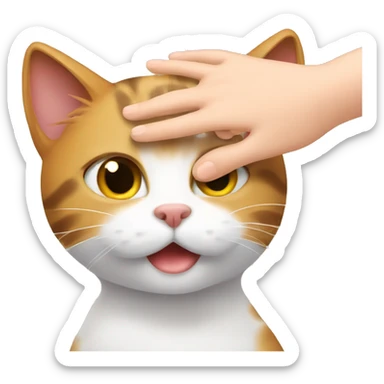 Cat getting head massage  sticker