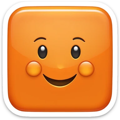 a voluminous glossy orange square with rounded edges sticker