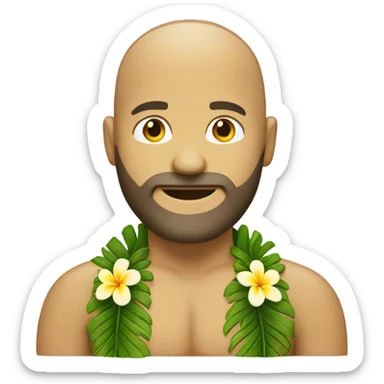 Bald guy blonde with beard and Hawaiian lei  sticker
