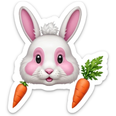 carrot-eating rabbit sticker