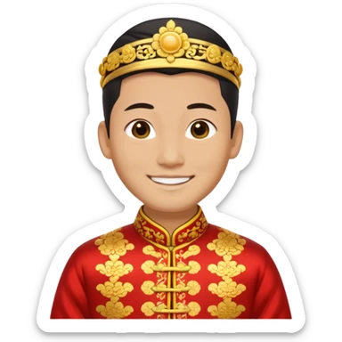 Chinese groom, traditional, culture of chinese, smiley on face. sticker