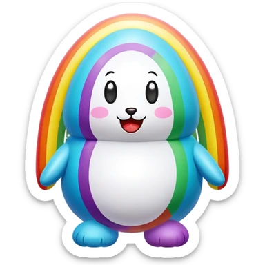 easter rainbow inflatable bouncy  poopmoji  sticker