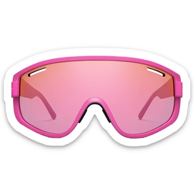 sporty pink shield visor sunglasses with thick frame featuring honeycomb pattern, structured robust design, substantial build, one-piece lens with anti-scratch coating sticker