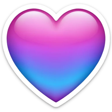 Fade from blue to purple heart emoji sticker