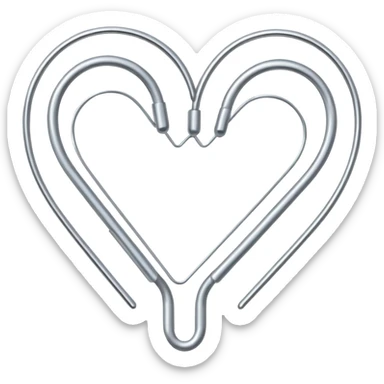 Two paperclips attached like a heart sticker