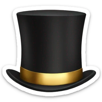 Top Hat with gold band sticker