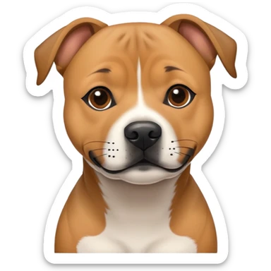 Light brown staffy dog with black muzzle sticker