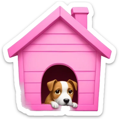Pink doghouse  sticker