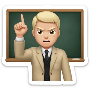a person teaching a class and teacher is angry sticker