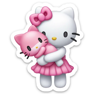 Hello kitty hugging my melody sticker