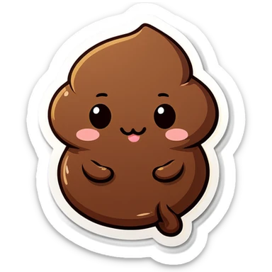 Cute poop in chibi style sticker