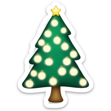 white christmas tree with lights  sticker