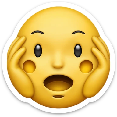 emoji making this face 😫 putting its hands around its neck sticker