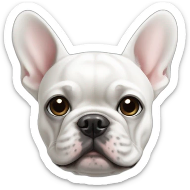 white french bulldog with one black ear sticker