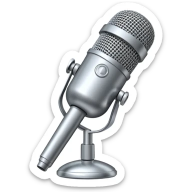 microphone with AI letters sticker