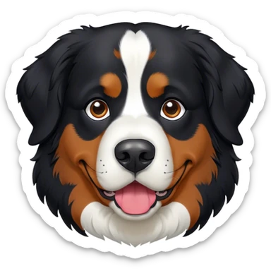 Tête de Chien de race bouvier bernois noir sticker