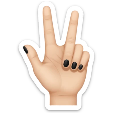Minimal emoji icon of a human hand showing one finger, small black tattoo of the number 8 centered on the finger, thin line style, flat emoji design, simplified shape, neutral skin tone, centered, transparent background sticker