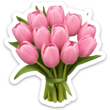 Tulips with light pink in a bouquet sticker