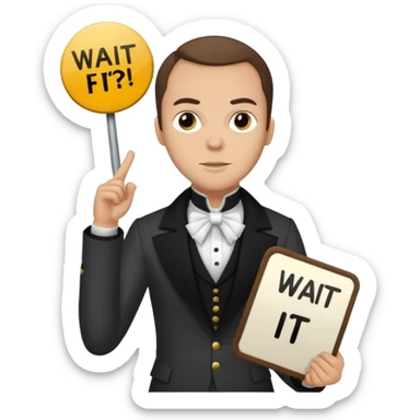 aaron burr holding a wait for it sign sticker