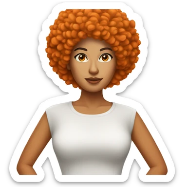 Sassy latina woman with orange afro sticker