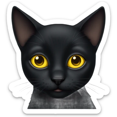 black cat with yellow eyes sticker