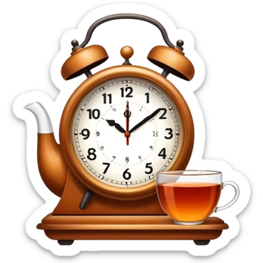 Clock with tea sticker