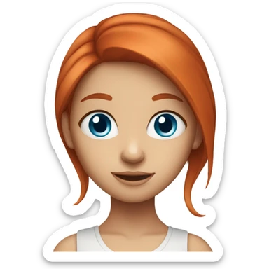 red-haired blue-eyed girl sticker