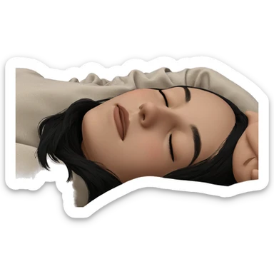 sleeping girl with black hair sticker