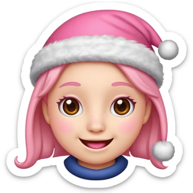 Cute christmas emoji pink and preppy sticker