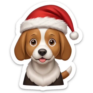 beagle wearing santa hat sticker
