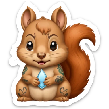 Squirrel with tattoos crying  sticker