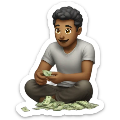 men counting money sticker