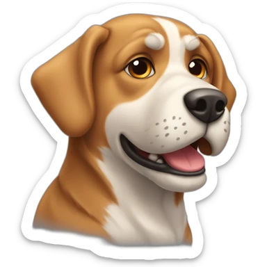 Perro con cola hacia arriba sticker