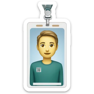 id card with a qr code sticker