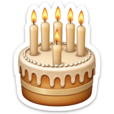beige birthday cake with beige candles  sticker