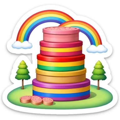 rainbow SPAM ART country landscape  sticker