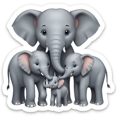 lovely elephants family ( family members are 3) sticker