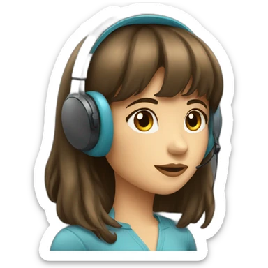 brunette-girl-with-bangs-har-sales-call-with-headset sticker