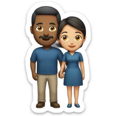 Wife with her husband  sticker