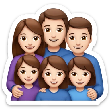 family aill white / browm hair sticker